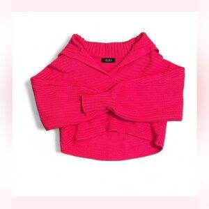 AKIRA Vibrant Pink Cowl Neck Sweater
